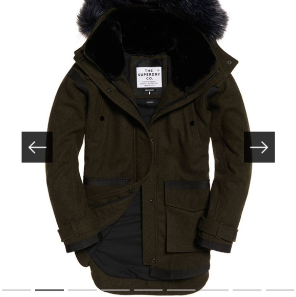 Superdry Jackets \u0026 Coats | Nwt Superdry Fjord Ovoid Parka Coat Green Khaki L | Color: Black/Green | Size: L | Pm-90225549's Closet